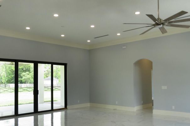 Empty room, Interior, Marble, Recessed Lighting