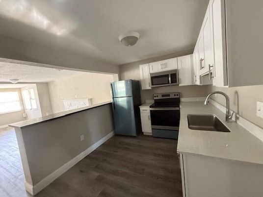 Interior, Kitchen, Wood Texture Flooring