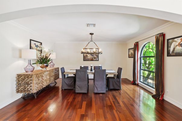 Chandelier, Dining room, Interior, Wood Texture Flooring