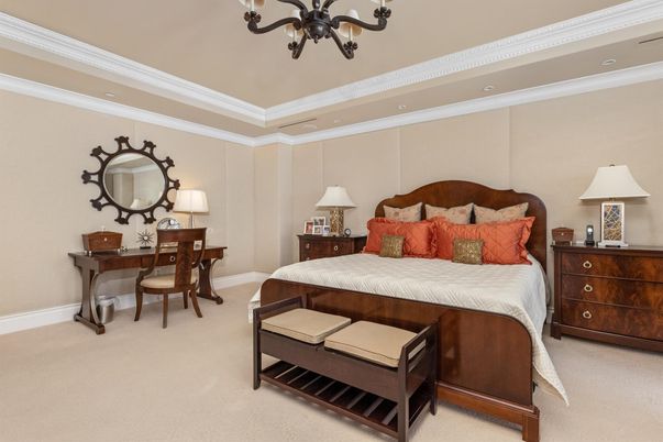 Bedroom, Chandelier, Home Office, Interior, Recessed Lighting