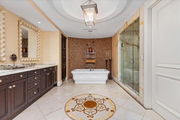 Bathroom, Dual Sink Vanities, Free Standing Baths, Glass Shower, Interior, Recessed Lighting
