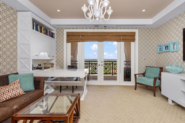 Chandelier, Home Office, Interior, Recessed Lighting