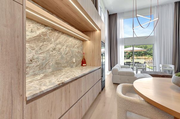 Interior, Pendant Lights, Wood Texture Flooring