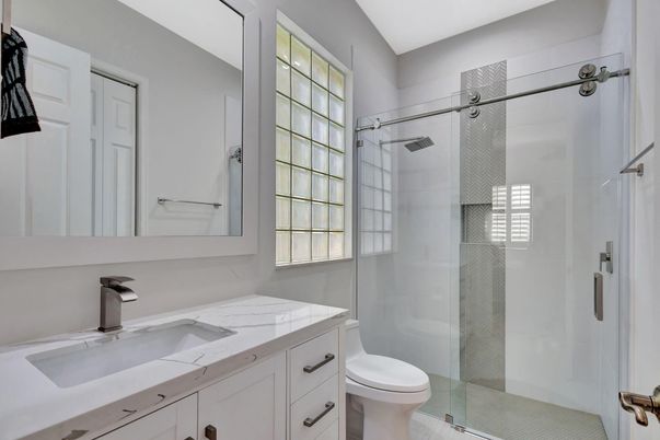 Bathroom, Dual Sink Vanities, Glass Shower, Interior