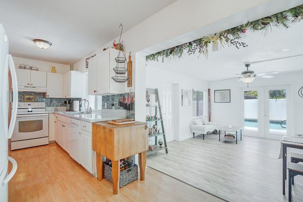 Interior, Kitchen, Wood Texture Flooring