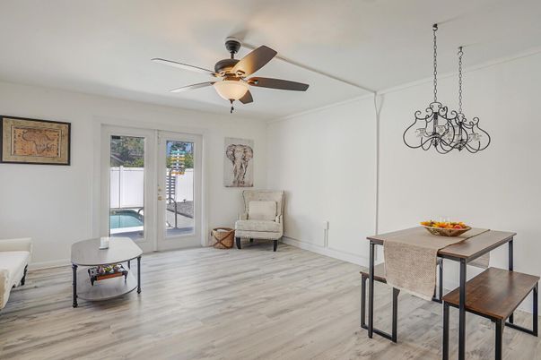Dining room, Interior, Wood Texture Flooring