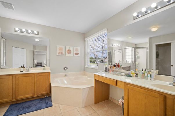 Bathroom, Dual Sink Vanities, Glass Shower, Interior