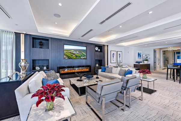 Fireplace, Interior, Living room, Recessed Lighting