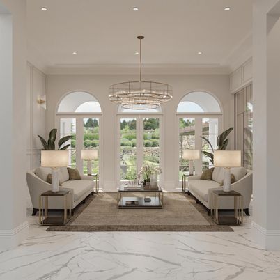 Chandelier, Interior, Living room, Marble, Recessed Lighting