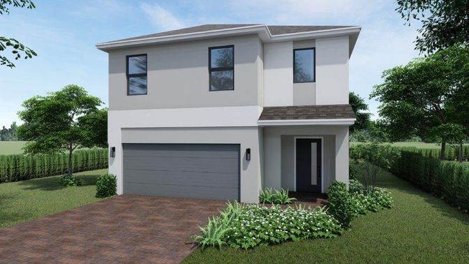 Attached, Exterior, Facade, Modern