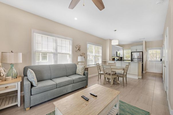 Dining room, Interior, Kitchen, Living room, Pendant Lights, Recessed Lighting, Wood Texture Flooring