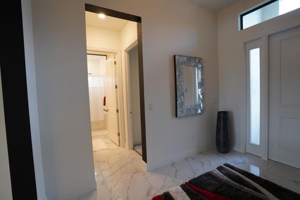Bathroom, Interior, Marble, Recessed Lighting