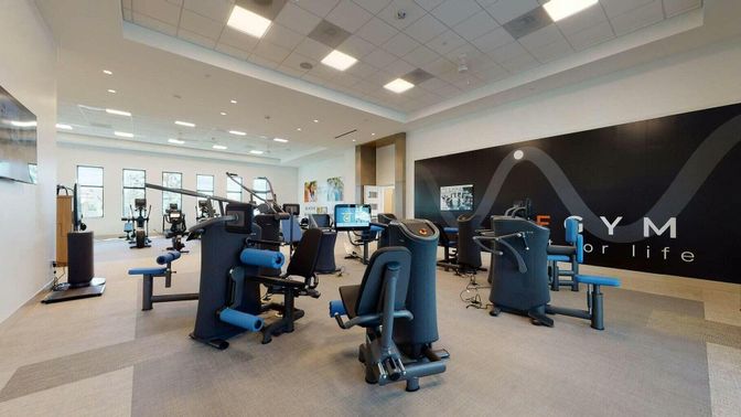 Fitness Equipment, Gym, Interior, Recessed Lighting