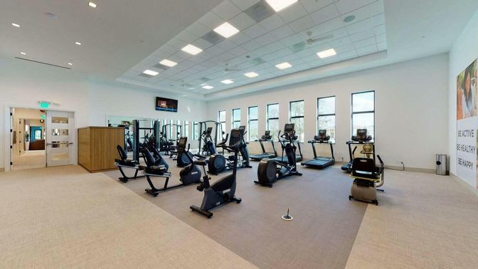Fitness Equipment, Gym, Interior, Recessed Lighting