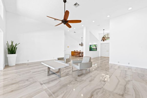 Dining room, Interior, Marble, Pendant Lights, Recessed Lighting