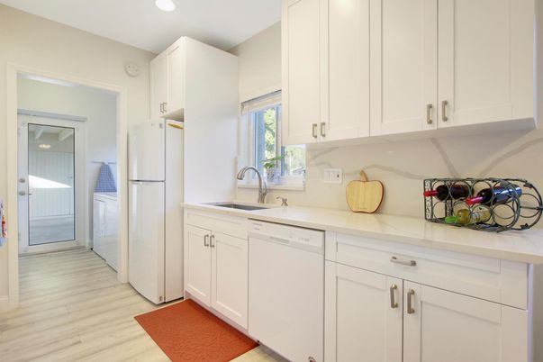 Interior, Kitchen, Recessed Lighting, Wood Texture Flooring
