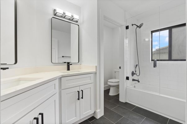 Bathroom, Dual Sink Vanities, Glass Shower, Interior