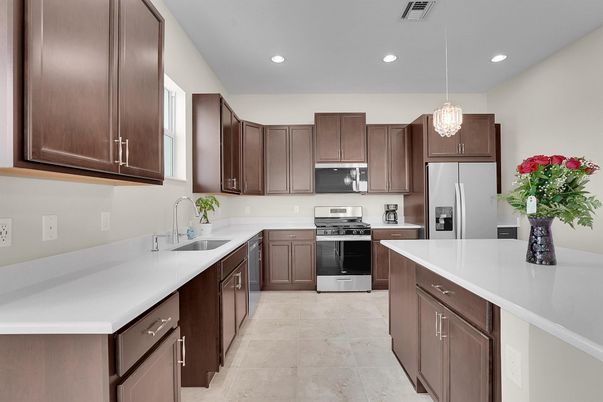 Interior, Kitchen, Pendant Lights, Recessed Lighting, Stainless Steel Appliances