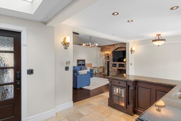 Chandelier, Interior, Recessed Lighting, Stone Walls