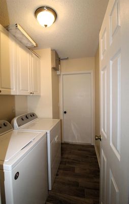 Interior, Washer, Wood Texture Flooring