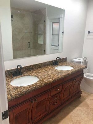 Bathroom, Dual Sink Vanities, Glass Shower, Interior