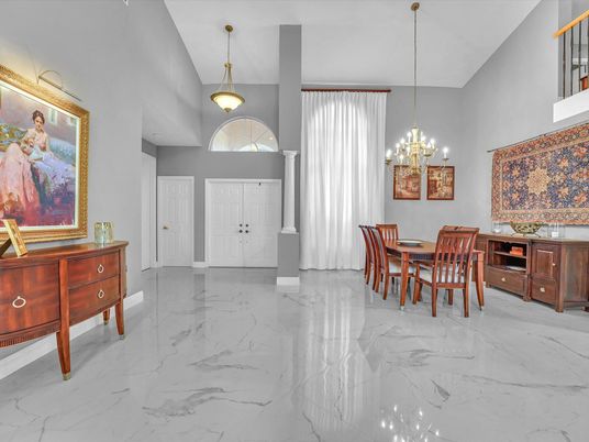 Chandelier, Dining room, Interior, Marble, Pendant Lights