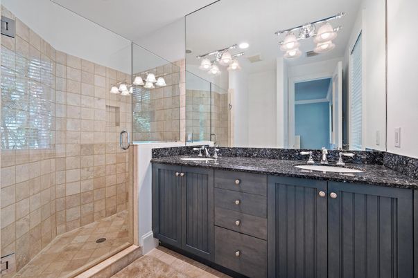 Bathroom, Dual Sink Vanities, Glass Shower, Interior
