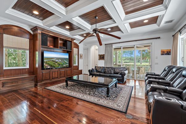 Interior, Living room, Recessed Lighting, Wooden Ceilings, Wood Texture Flooring