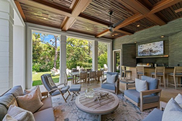 Dining room, Interior, Living room, Recessed Lighting, Wooden Ceilings