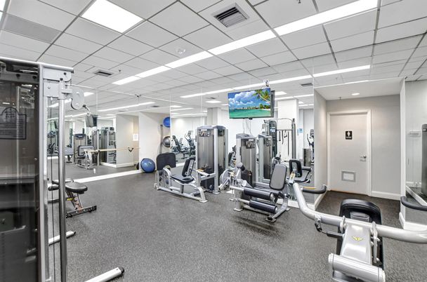 Fitness Equipment, Gym, Interior, Recessed Lighting