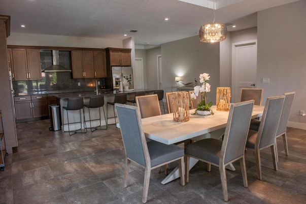 Dining room, Interior, Kitchen, Pendant Lights, Recessed Lighting