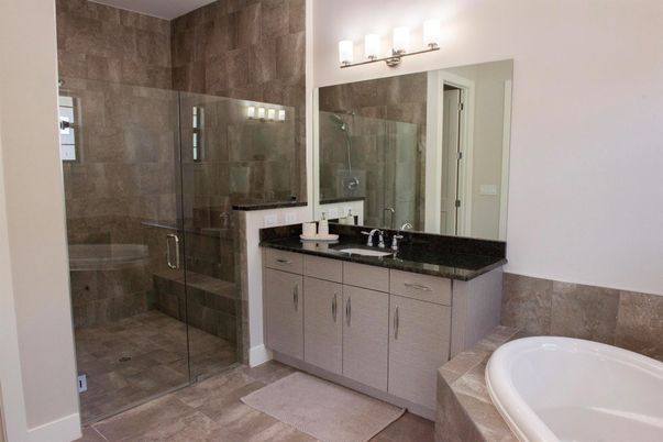 Bathroom, Dual Sink Vanities, Glass Shower, Interior