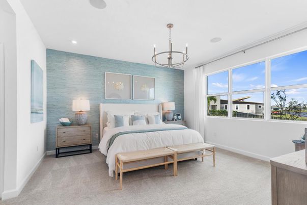 Bedroom, Chandelier, Interior, Recessed Lighting