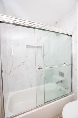 Bathroom, Glass Shower, Interior, Marble Walls