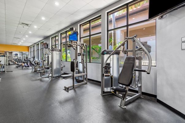 Fitness Equipment, Gym, Interior, Recessed Lighting