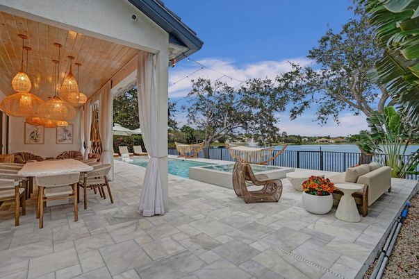 Chandelier, Exterior, Pool, Water