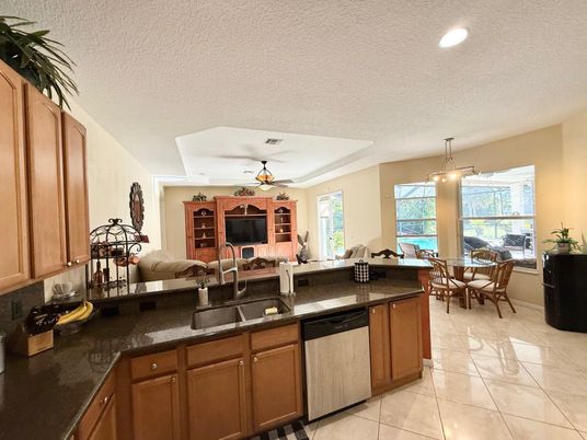 Dining room, Interior, Kitchen, Living room, Recessed Lighting