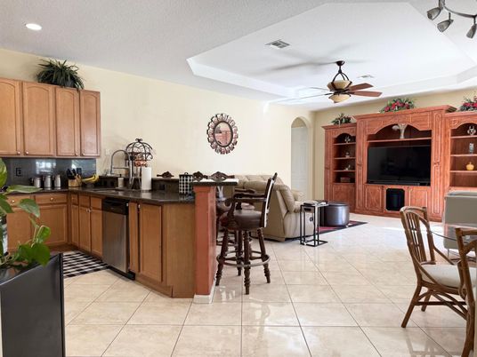 Dining room, Interior, Kitchen, Living room, Recessed Lighting