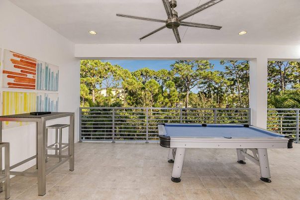 Billiard Table, Game Room, Interior, Recessed Lighting