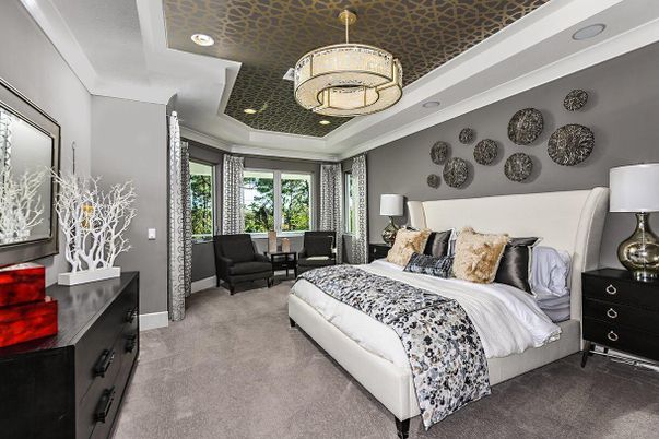 Bedroom, Interior, Pendant Lights, Recessed Lighting