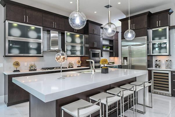 Interior, Kitchen, Pendant Lights, Recessed Lighting, Stainless Steel Appliances