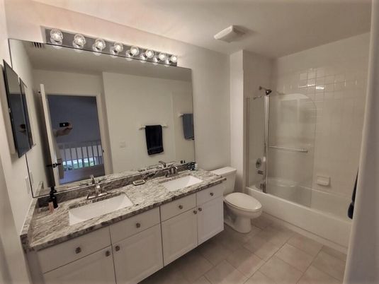 Bathroom, Dual Sink Vanities, Glass Shower, Interior
