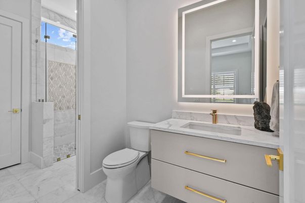Bathroom, Glass Shower, Interior, Marble, Marble Walls