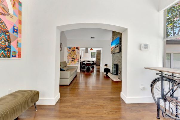 Fireplace, Interior, Wood Texture Flooring