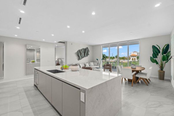 Dining room, Interior, Kitchen, Living room, Marble, Recessed Lighting