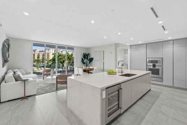 Dining room, Interior, Kitchen, Living room, Marble, Recessed Lighting, Stainless Steel Appliances