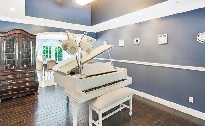 Interior, Piano, Recessed Lighting, Wood Texture Flooring