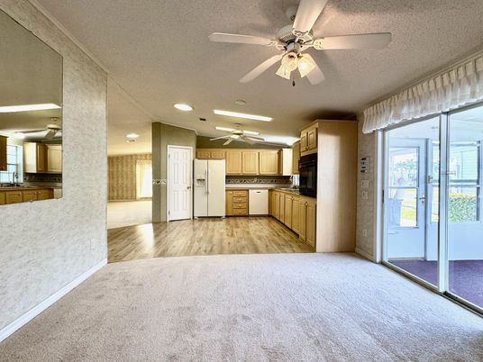 Interior, Kitchen, Recessed Lighting, Wood Texture Flooring