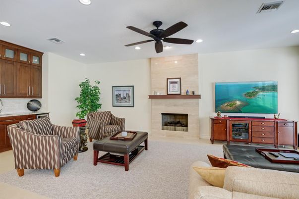 Fireplace, Interior, Living room, Recessed Lighting