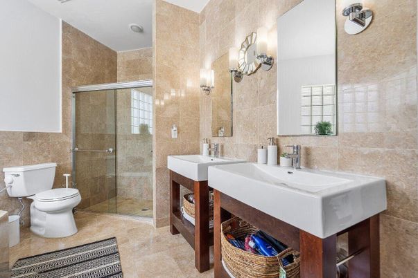 Bathroom, Dual Sink Vanities, Glass Shower, Interior
